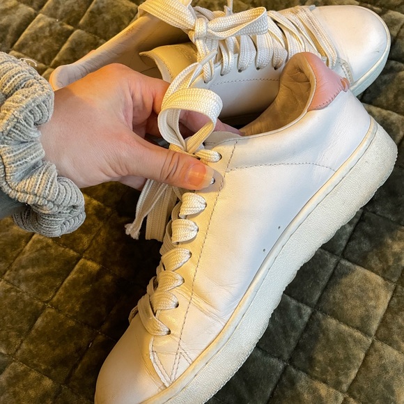 COACH Signature Leather White/Pink Sneakers - Picture 4 of 9